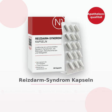 N1 Reizdarm Kapseln – bei Reizdarmsyndrom mit Blähungen, Bauchkrämpfen & Schmerzen, Reguliert die Verdauung & beruhigt den Darm - Jetzt 10% mit dem Code pharmedix10 sparen*