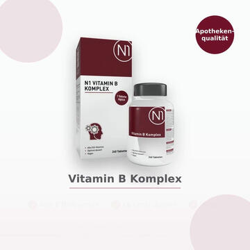 N1 Vitamin B Komplex – hochdosiert mit allen 8 B-Vitaminen, Für Energie, Nerven & unterstützend zur Verringerung von Müdigkeit