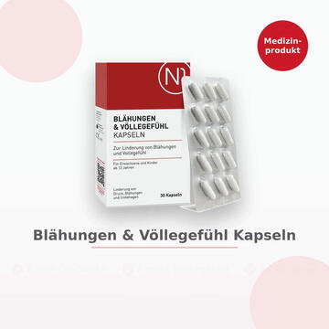 N1 Blähungen & Völlegefühl Kapseln – gegen Blähbauch & Druckgefühl im Bauch, Reduziert Gasbildung, entlastet den Bauch & unterstützt die Verdauung