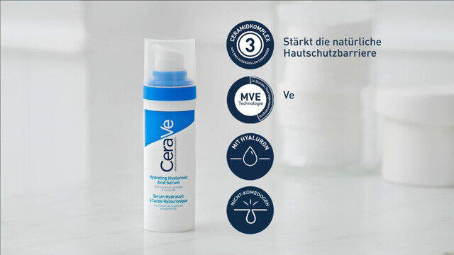 CeraVe Feuchtigkeitsspendendes Hyaluronsäure Serum: Aufpolsterndes Gesichtsserum für trockene bis normale Haut
