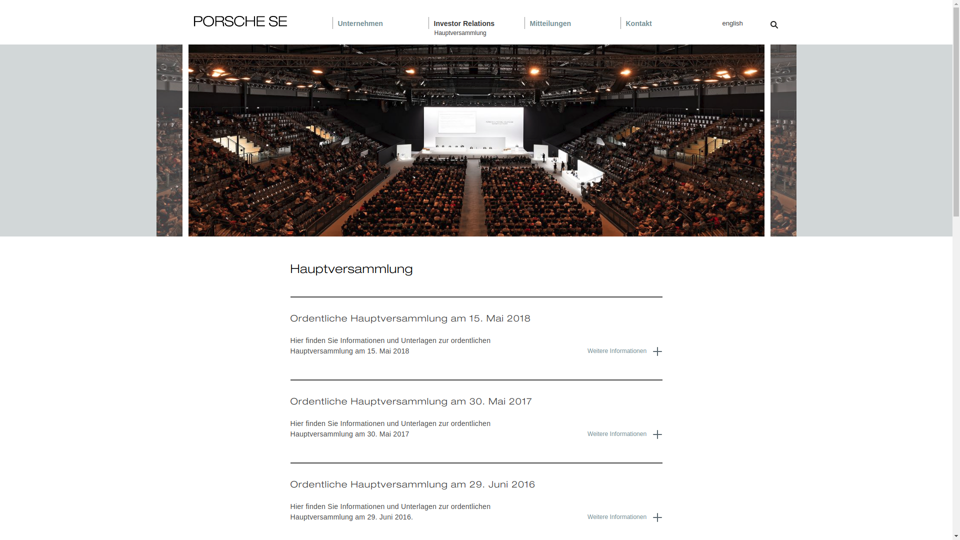Porsche SE Website Screenshot