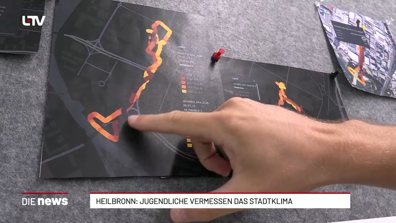 Heilbronn: Jugendliche messen die Hitze in der Stadt