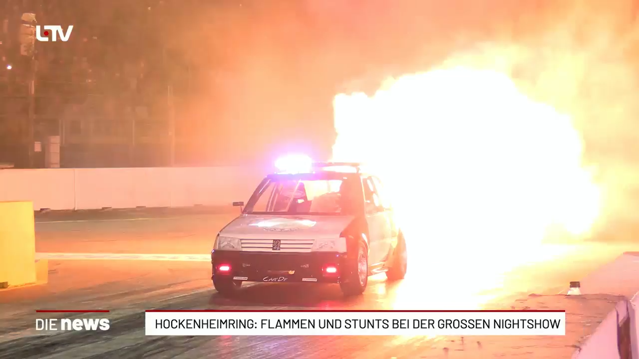 Hockenheimring: Nightshow verbindet Drag Racing und Stunts